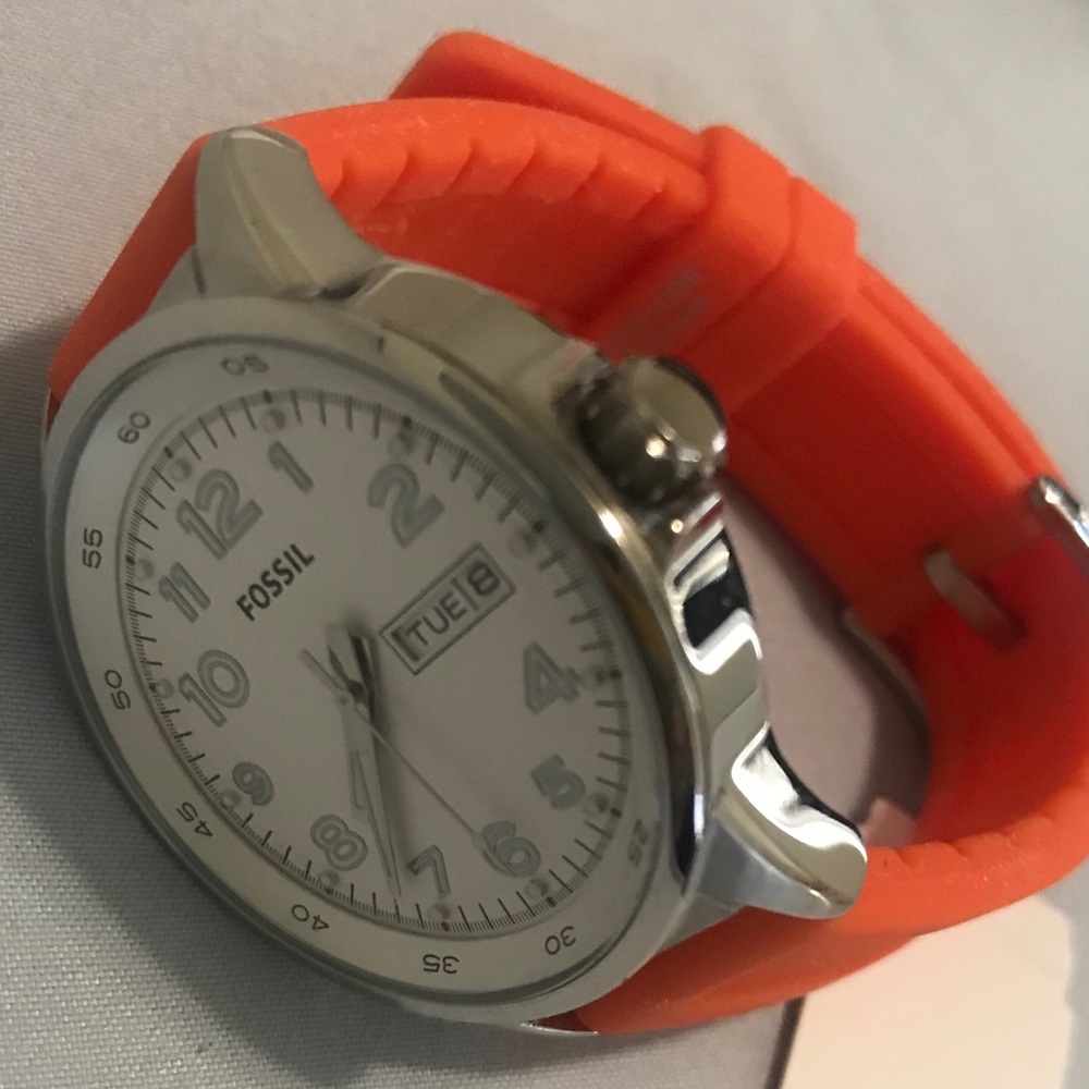 Fossil watch in a beautiful orange band!